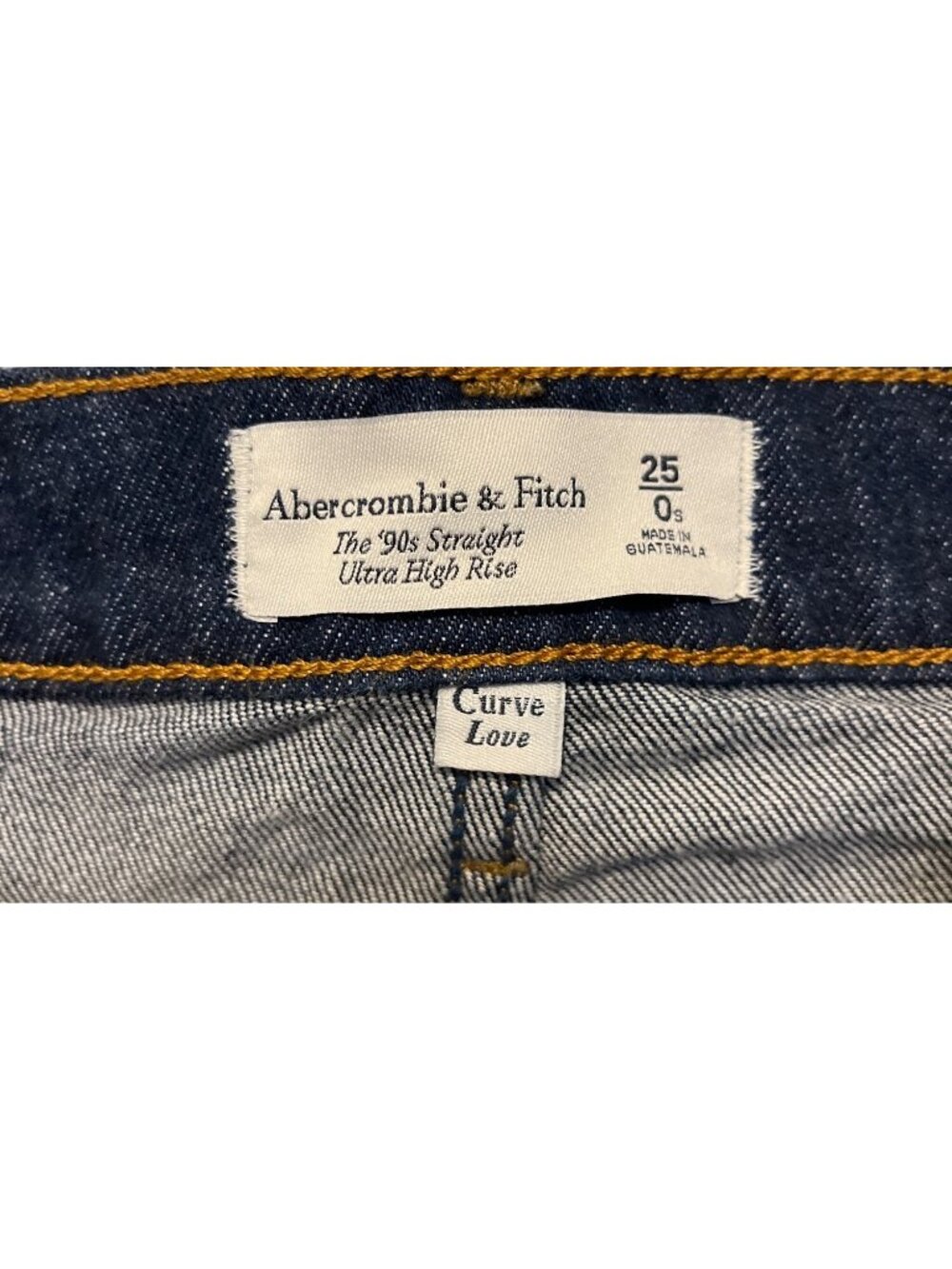 Abercrombie & Fitch Curve Love The 90s Straight Ultra High Rise Jeans Size 0 - Picture 5 of 6